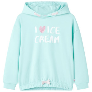 Sudadera con capucha infantil verde agua 92 D