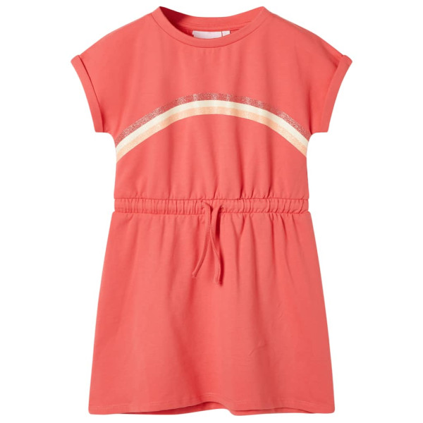 Vestido infantil con cordón color coral 140 D