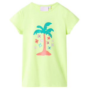 Camiseta infantil amarillo fluorescente 104 D