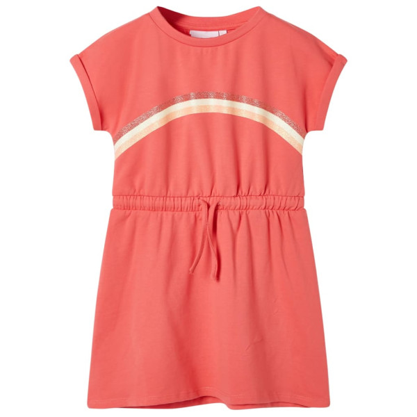 Vestido infantil con cordón color coral 92 D