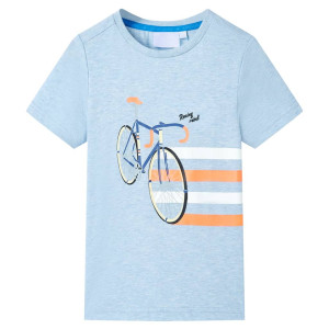 Camiseta infantil azul suave melange 128 D