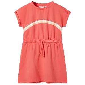 Vestido infantil con cordón color coral 104 D