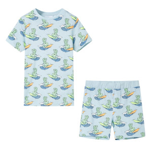 Pijama infantil de manga corta azul claro 116 D