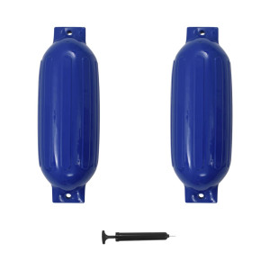 Pára-choques para barco 2 peças PVC azul 69x21,5 cm D