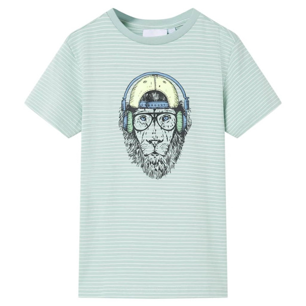 Camiseta infantil con rayas verde menta claro 116 D