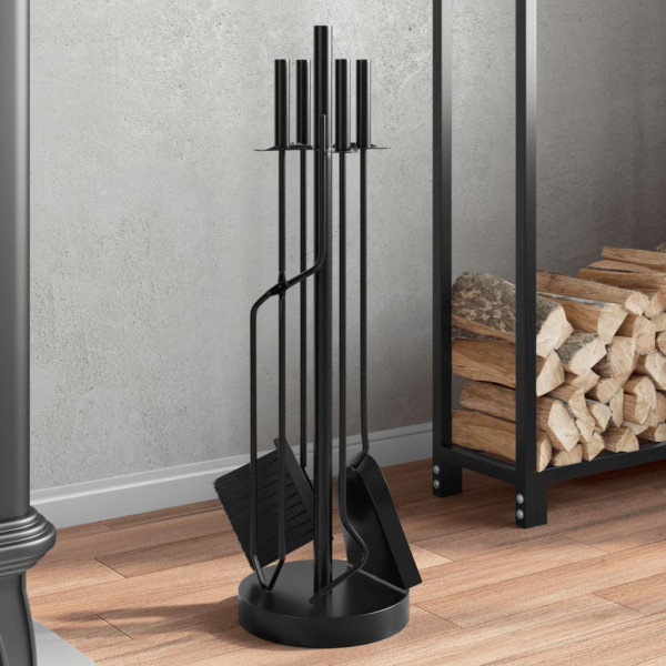 Set de herramientas para chimenea 5 piezas acero 18x66 cm D