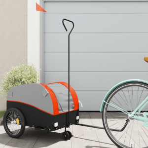 Remolque para bicicleta ferro preto e laranja 30 kg D