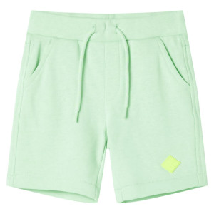 Pantalones cortos infantiles con cordón verde chillón 140 D