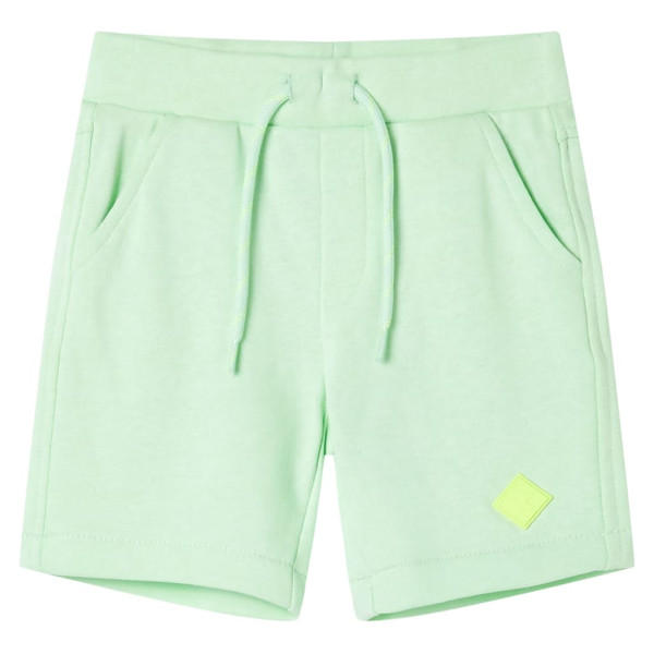 Pantalones cortos infantiles con cordón verde chillón 128 D