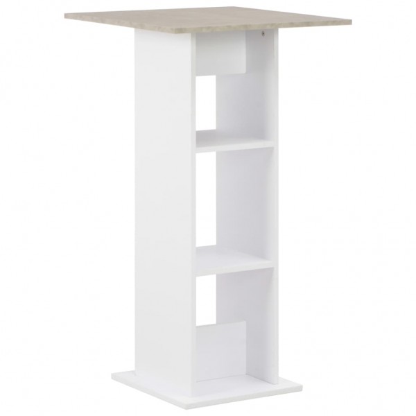 Mesa alta de bar branco e cinza 60x60x110 cm D