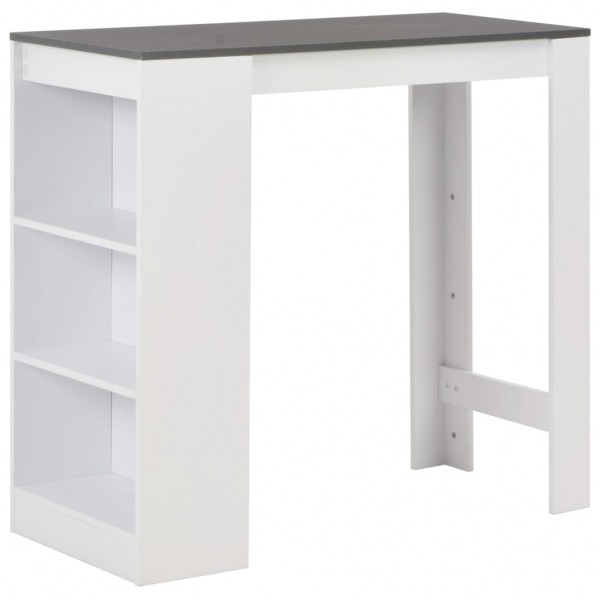 Mesa de bar con estantería blanco 110x50x103 cm D