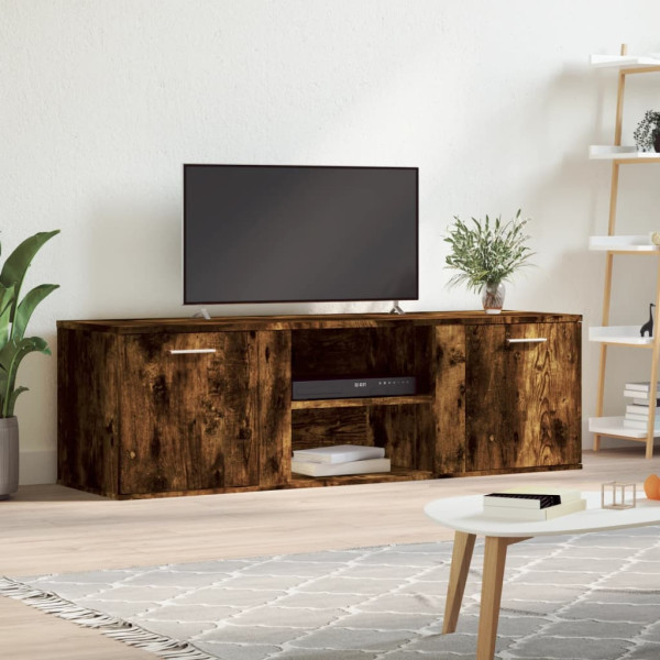 Mueble de TV madera de ingeniería roble ahumado 120x34x37 cm D