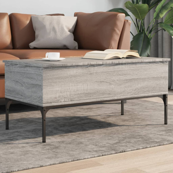 Mesa de centro madeira e metal cinza Sonoma 100x50x45 cm D