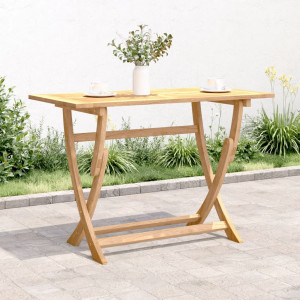 Mesa de jardín plegable madera maciza de acacia 110x55x75 cm D