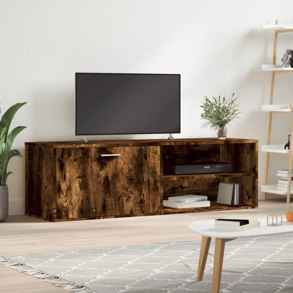 Mueble de TV madera de ingeniería roble ahumado 120x34x37 cm D