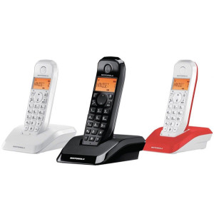 Teléfono Inalámbrico Motorola S1203TRIO blanco/negro/rojo D