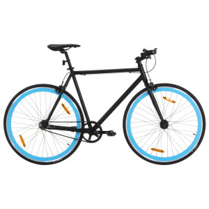 Bicicleta de piñón fijo negro y azul 700c 51 cm D