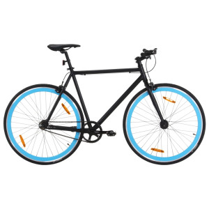Bicicleta fixa preta e azul 700c 55 cm D