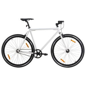 Bicicleta de piñón fijo blanco y negro 700c 59 cm D