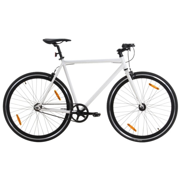 Bicicleta de engrenagem fixa preta e branca 700c 59 cm D