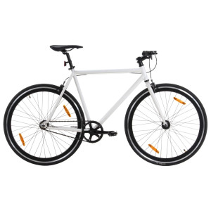 Bicicleta de engrenagem fixa preta e branca 700c 55 cm D