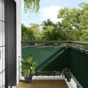 Pantalla de balcón 100% poliéster Oxford verde 75x1000 cm D