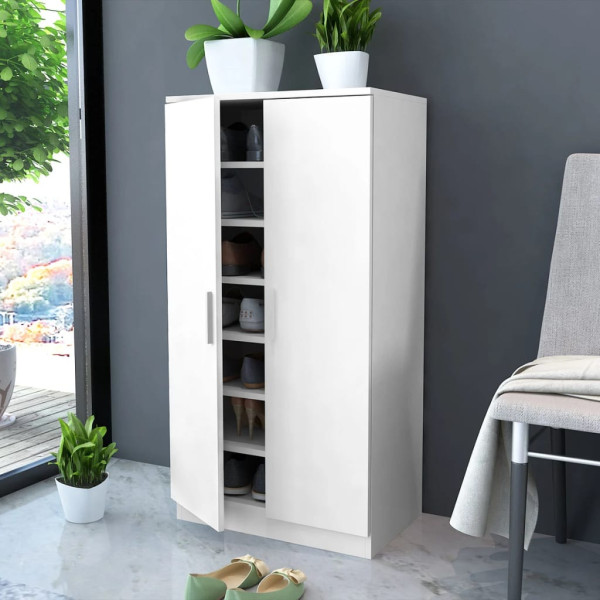 Mueble zapatero con 7 estantes blanco D