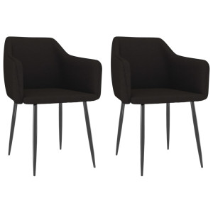 Cadeiras de jantar 2 unidades de tecido preto D