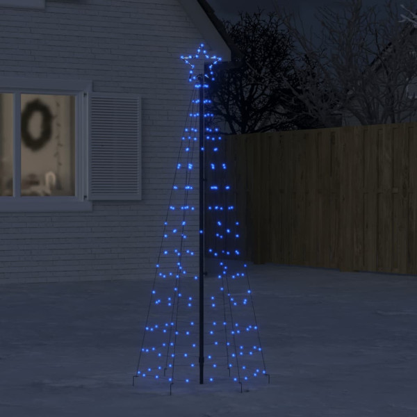 Árvore de Natal cônica com estacas 220 LEDs azul 180 cm D