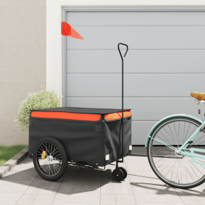 Remolque para bicicleta ferro preto e laranja 45 kg D
