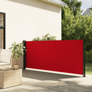 Toldo lateral retráctil rojo 120x500 cm D