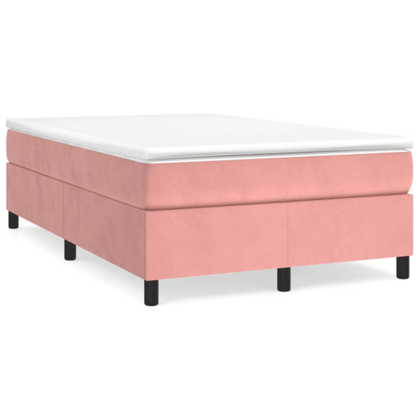 Cama box spring com colchão de veludo rosa 120x190 cm D