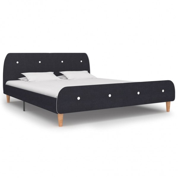 Estructura de cama de tela gris oscuro 160x200 cm D