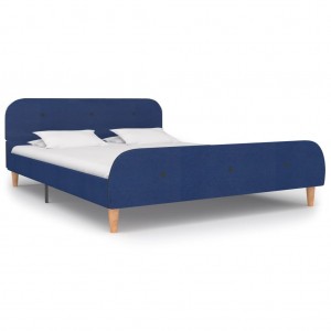 Estructura de cama de tela azul 140x200 cm D