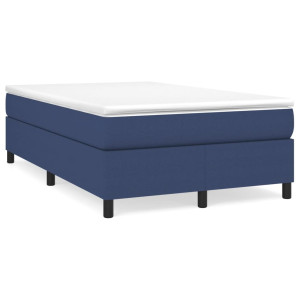 Cama box spring con colchón tela azul 120x190 cm D