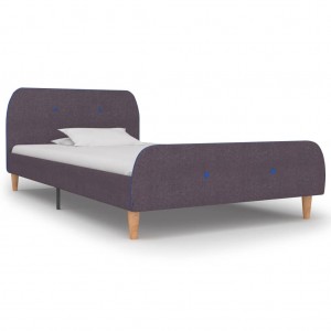 Estructura de cama de tela gris topo 90x200 cm D
