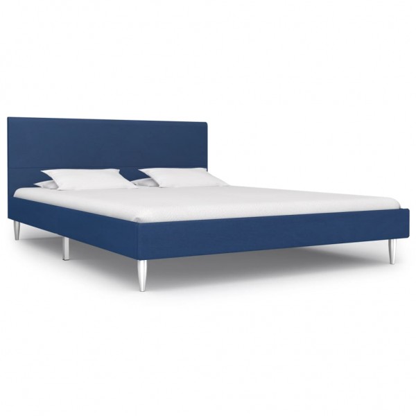 Estrutura de cama de tecido azul 140x200 cm D