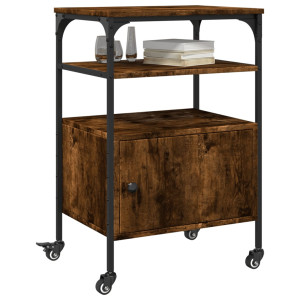 Soporte de impresora 3 niveles roble ahumado 50x40x76 cm H