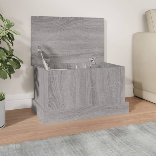 Baúl almacenaje madera contrachapada gris sonoma 50x30x28 cm D