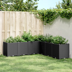 Jardinera PP negro 160x160x53 cm D