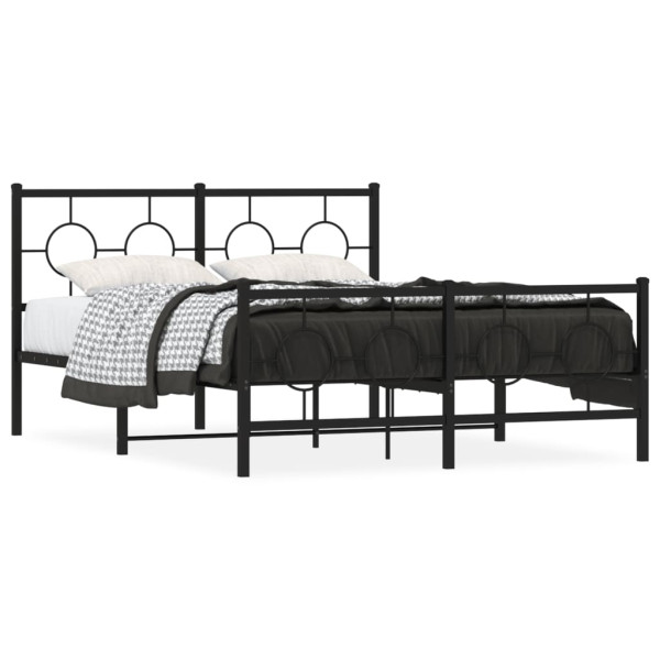 Cabeceira e estrado de cama em metal preto 135x190 cm D