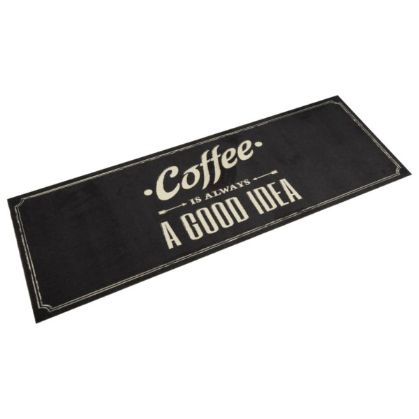 Alfombra de cocina lavable terciopelo texto café 60x180 cm D