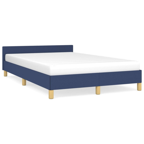 Estrutura de cama com cabeceira de tecido azul 120x190 cm D