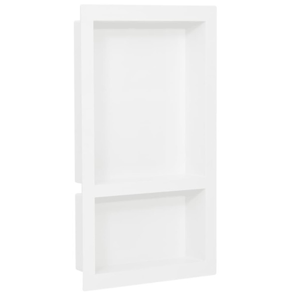 Nicho de duche com 2 compartimentos branco brilhante 41x51x10 cm D