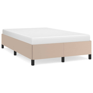 Estructura de cama cuero sintético color capuchino 120x190 cm D