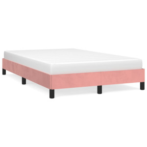 Estructura de cama terciopelo rosa 120x190 cm D