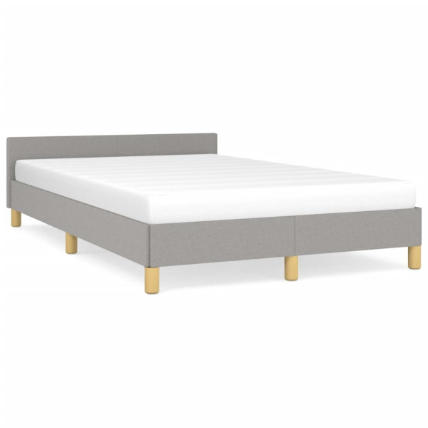 Estrutura de cama com cabeçalho de tecido cinza claro 120x190 cm D