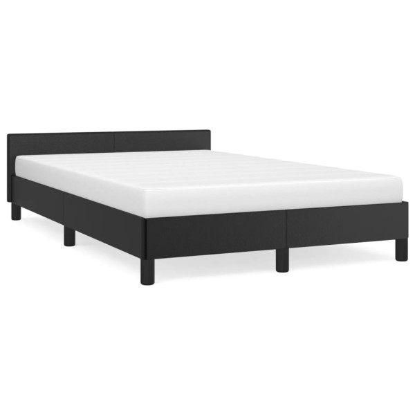 Estrutura da cama com cabeçalho preto de couro sintético 120x190 cm D