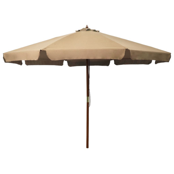 Guarda-chuva de jardim com pau de madeira cinza 330 cm D