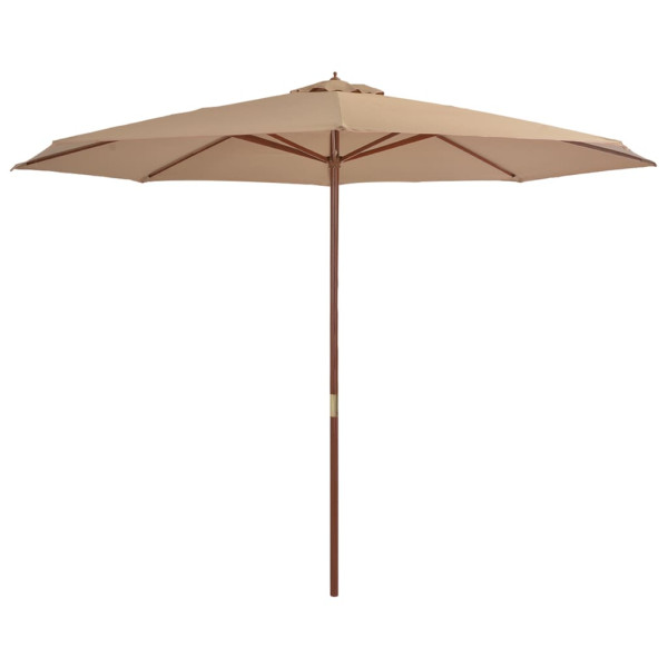 Guarda-chuva de jardim com pau de madeira 350 cm cinza topo D